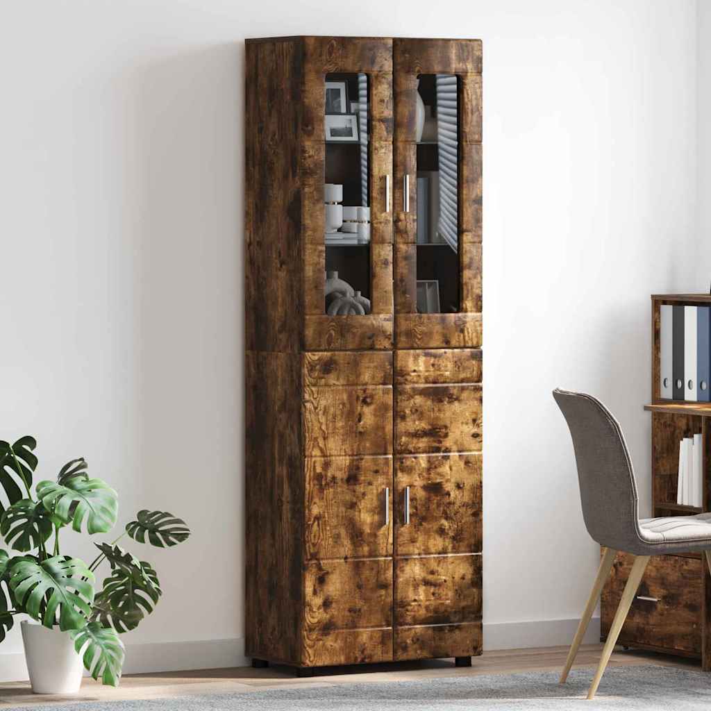 Highboard FLORIN Smoked Oak 60 x 35 x 182 cm Engineered Wood