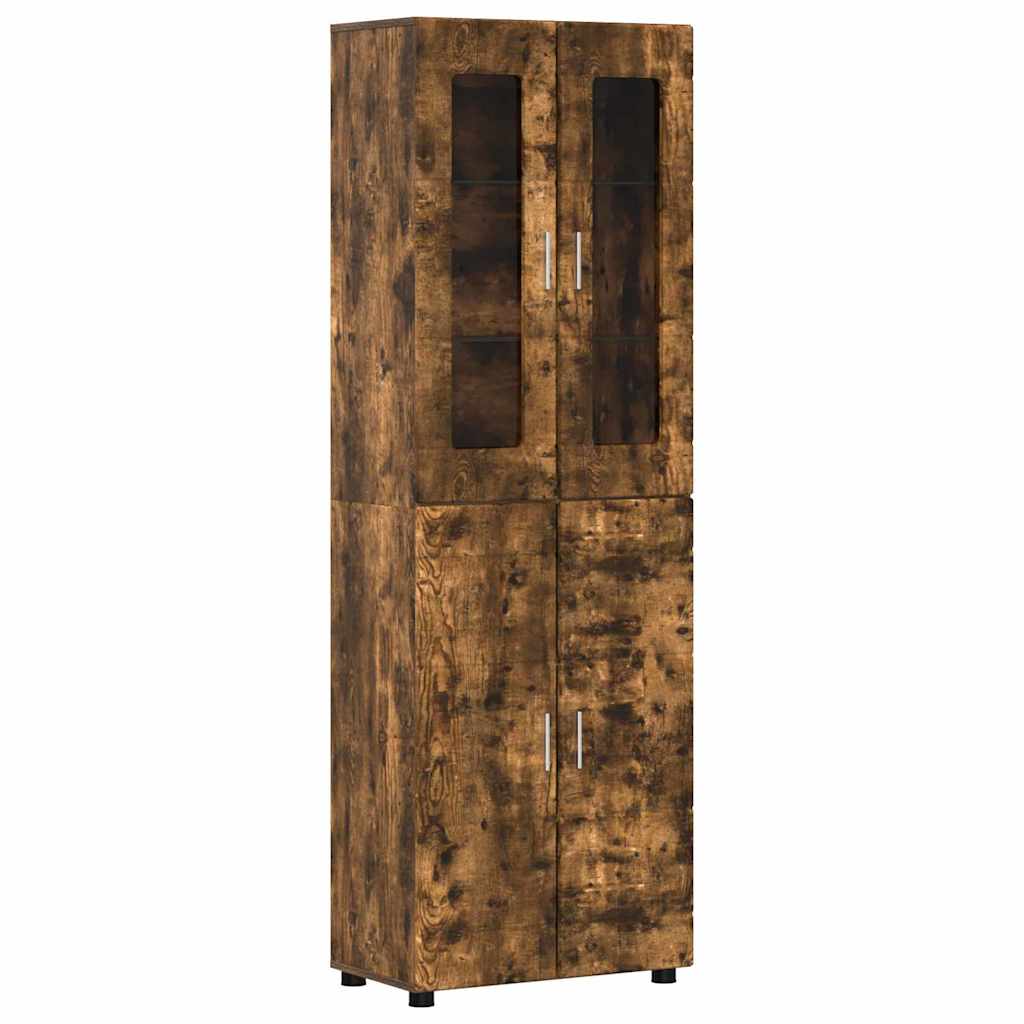 Highboard FLORIN Smoked Oak 60 x 35 x 182 cm Engineered Wood