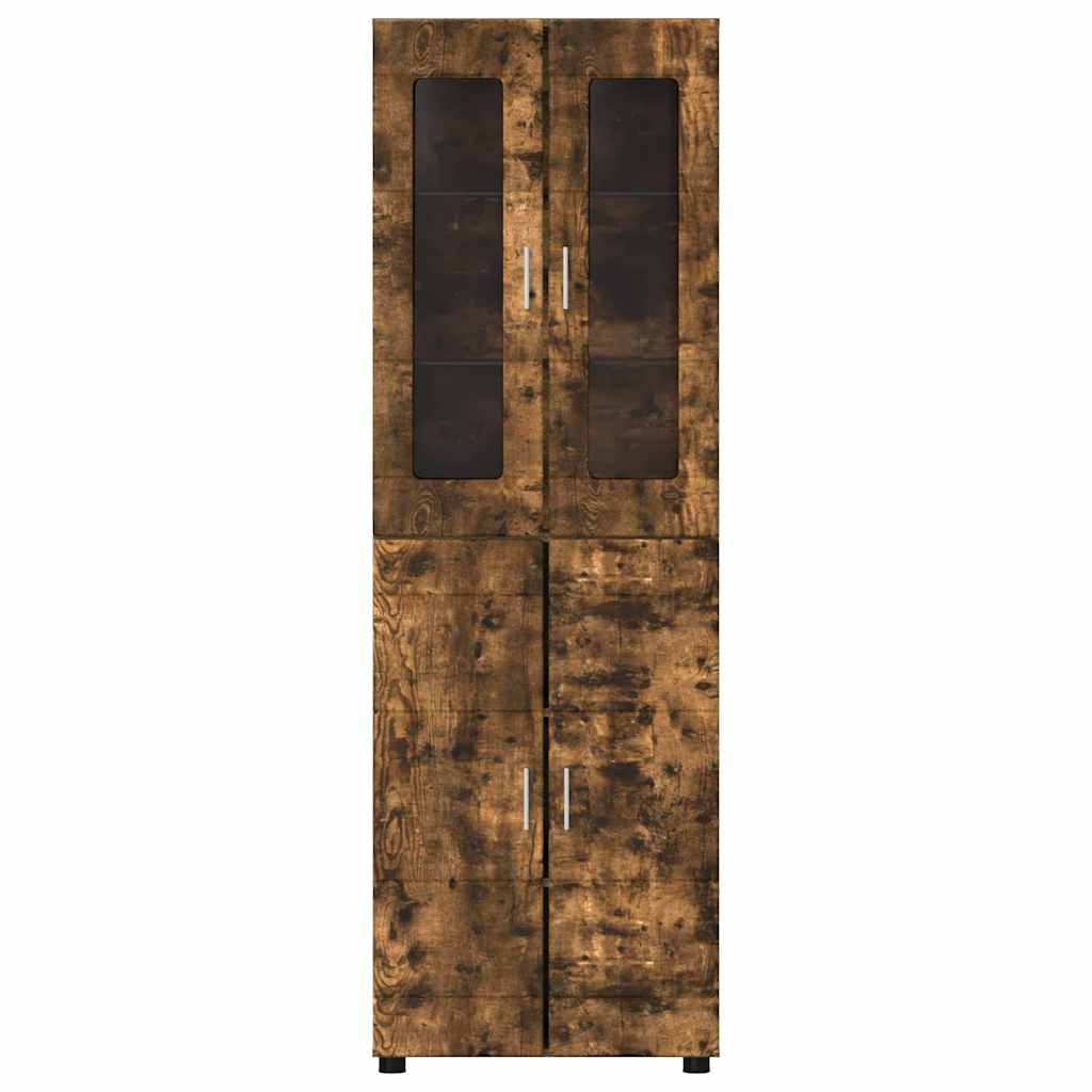 Highboard FLORIN Smoked Oak 60 x 35 x 182 cm Engineered Wood