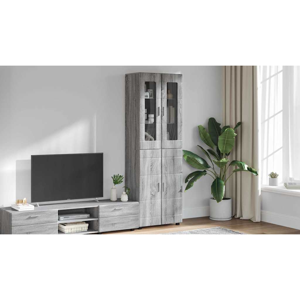 Highboard FLORIN Grey Sonoma 60 x 35 x 182 cm Engineered Wood