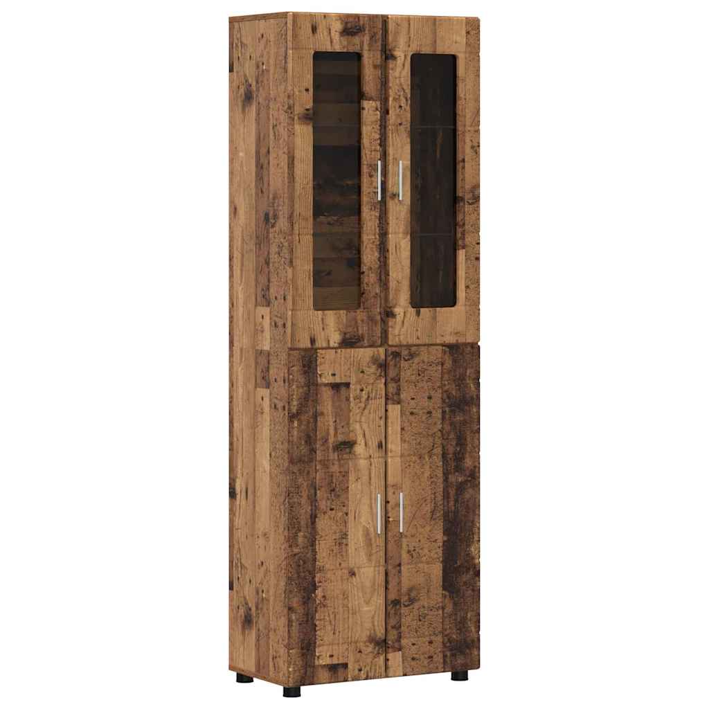 Highboard FLORIN Old Wood 60 x 35 x 182 cm Engineered Wood