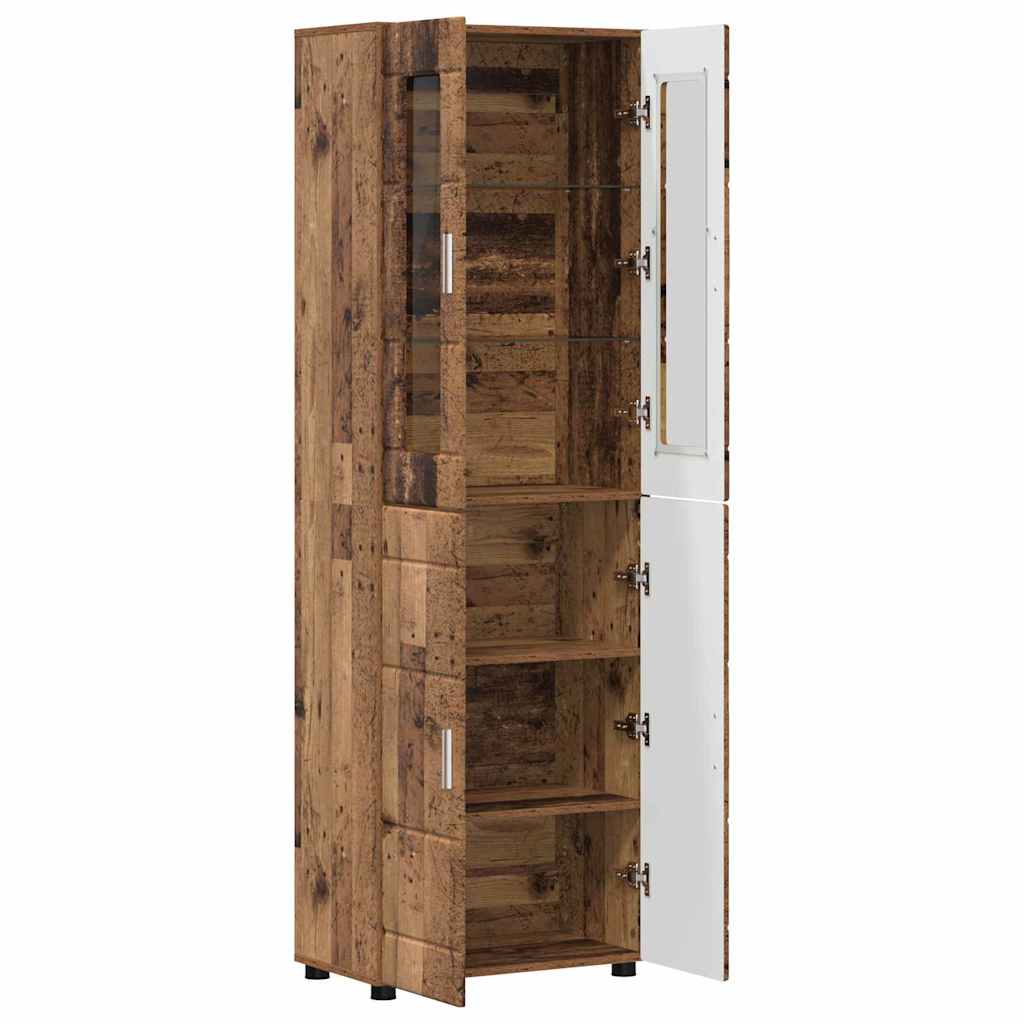 Highboard FLORIN Old Wood 60 x 35 x 182 cm Engineered Wood