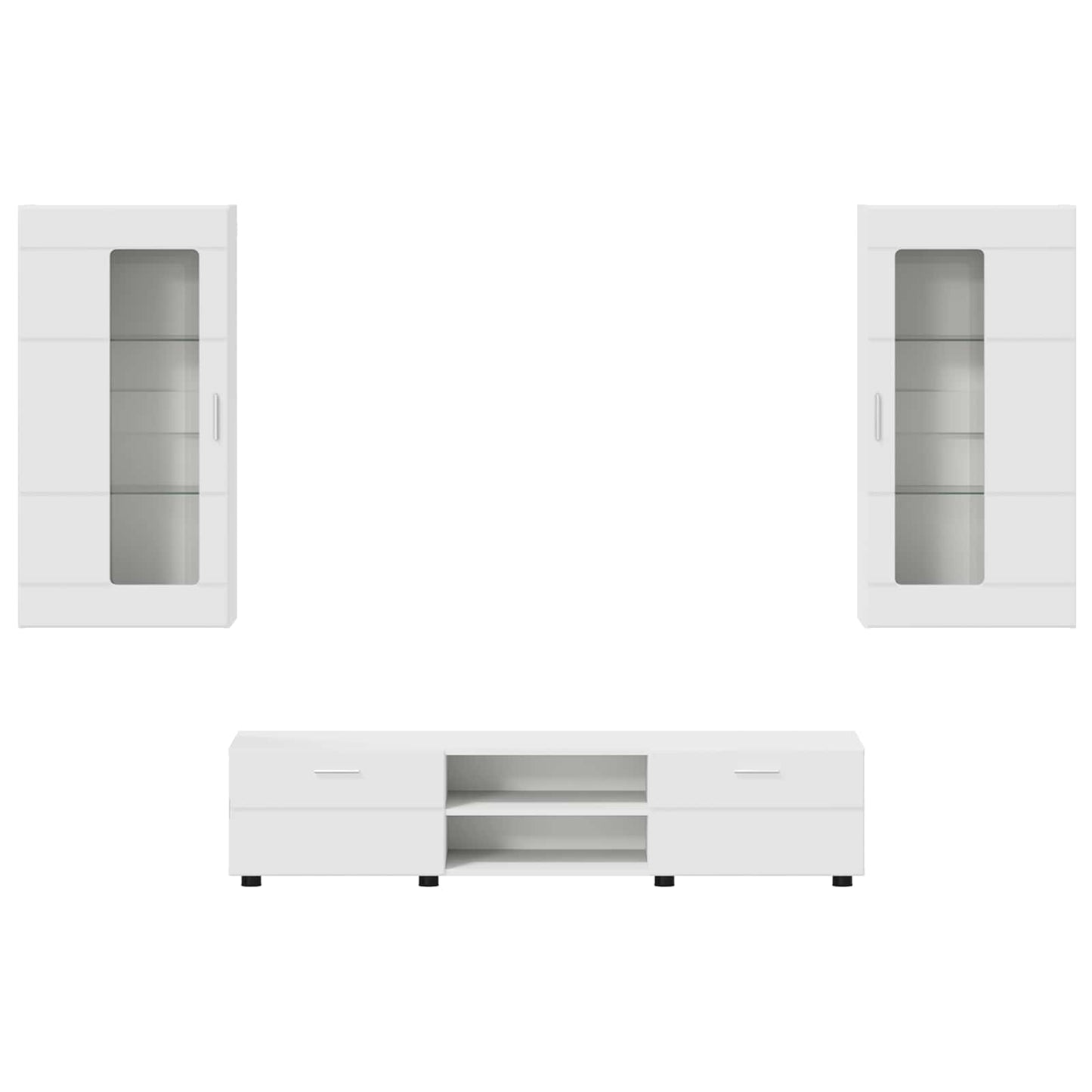 TV Cabinet Set with Drawer FLORIN 3 pcs White Engineered Wood