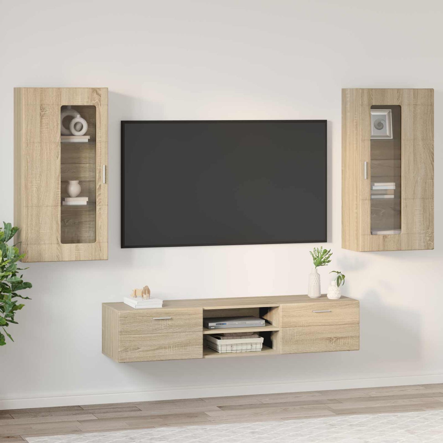 TV Cabinet Set FLORIN 3 pcs Sonoma Oak Engineered Wood