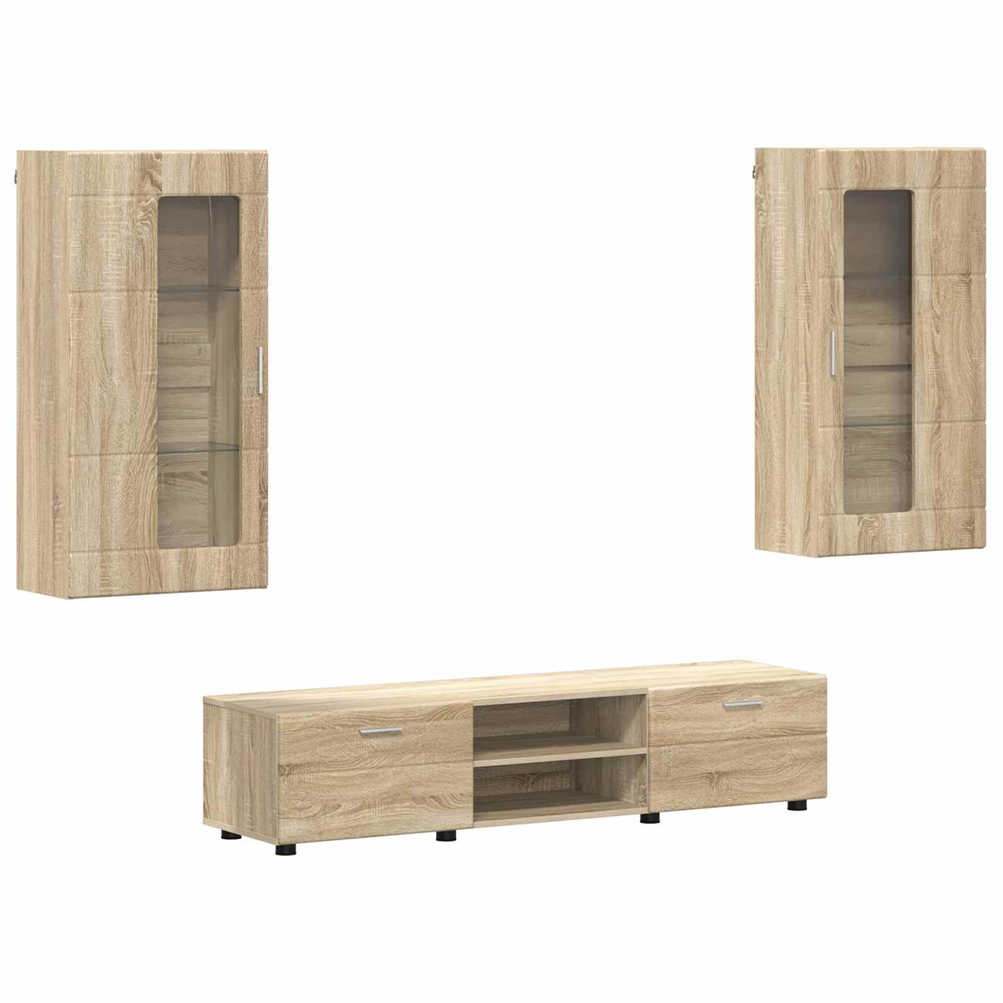 TV Cabinet Set FLORIN 3 pcs Sonoma Oak Engineered Wood