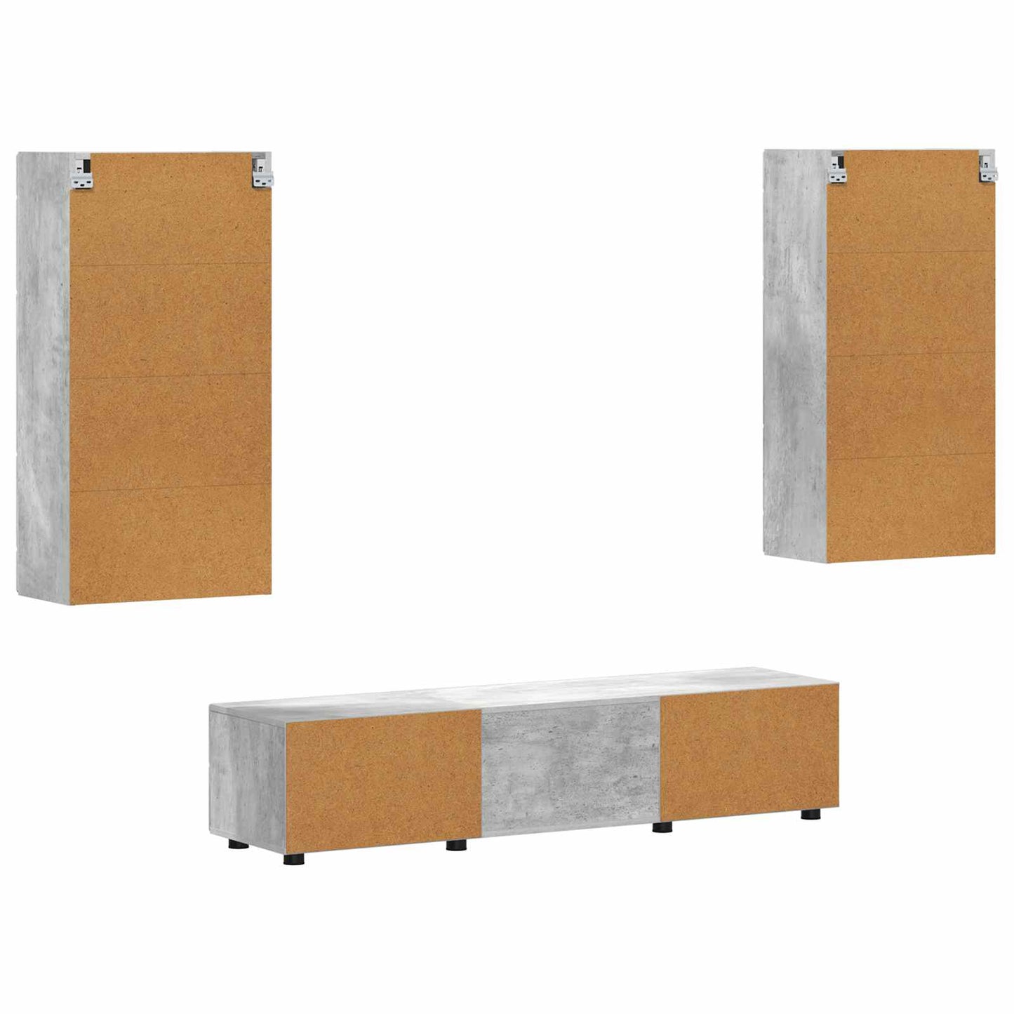 TV Cabinet Set FLORIN 3 pcs Concrete Grey Engineered Wood