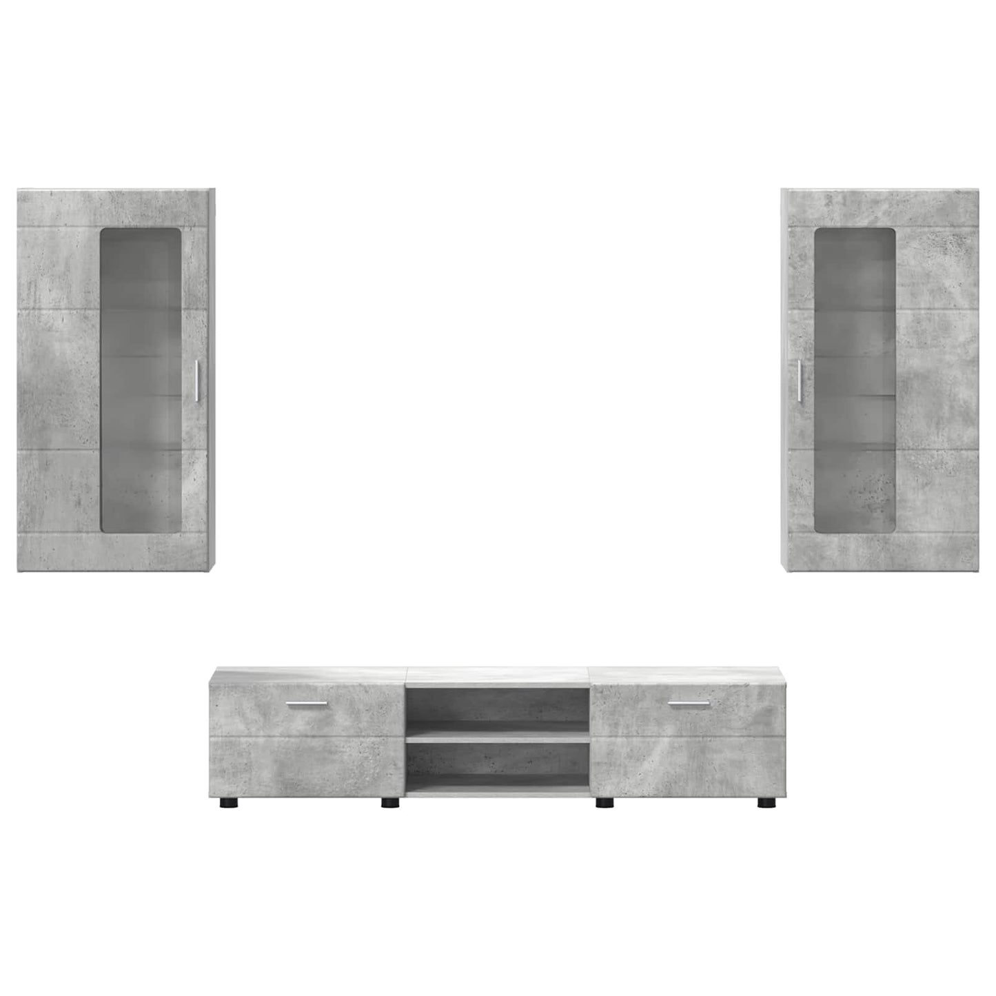 TV Cabinet Set FLORIN 3 pcs Concrete Grey Engineered Wood