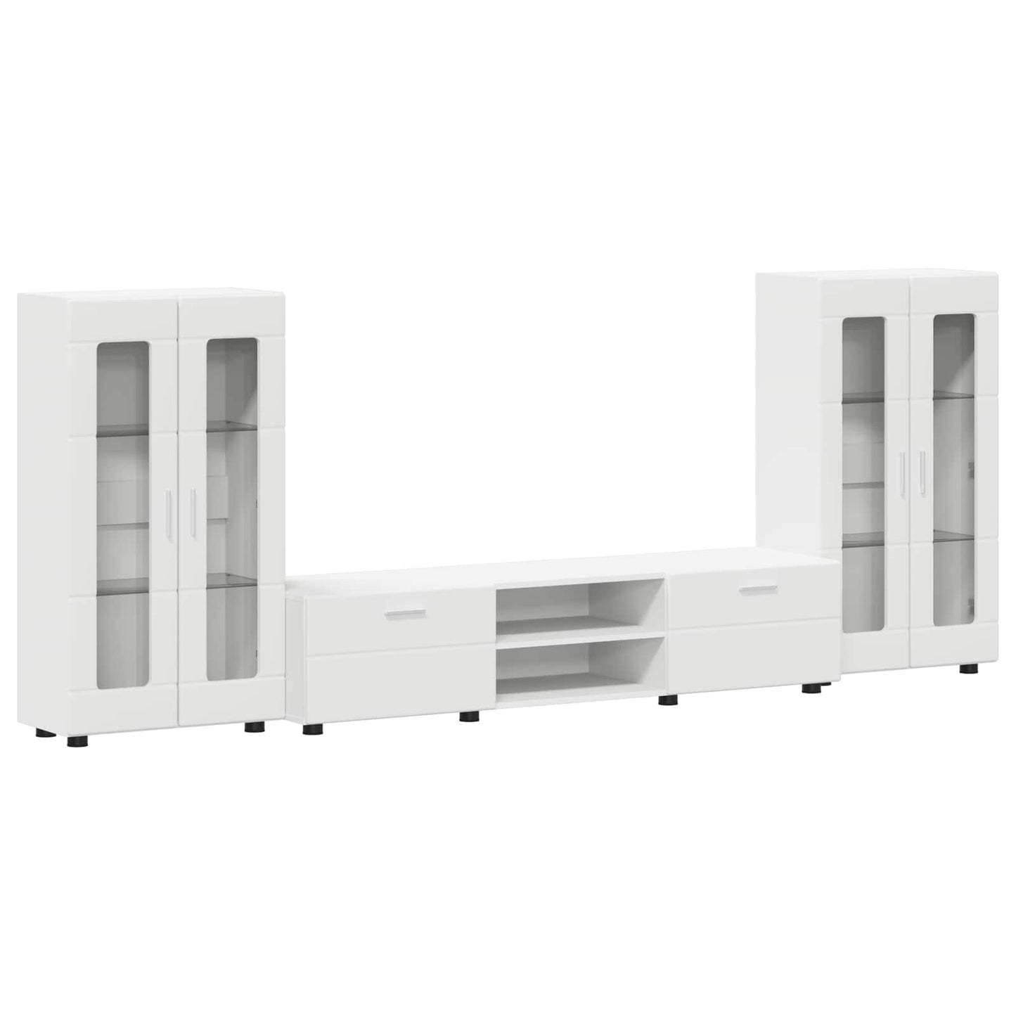 TV Cabinet Set with Drawer FLORIN 3 pcs White Engineered Wood