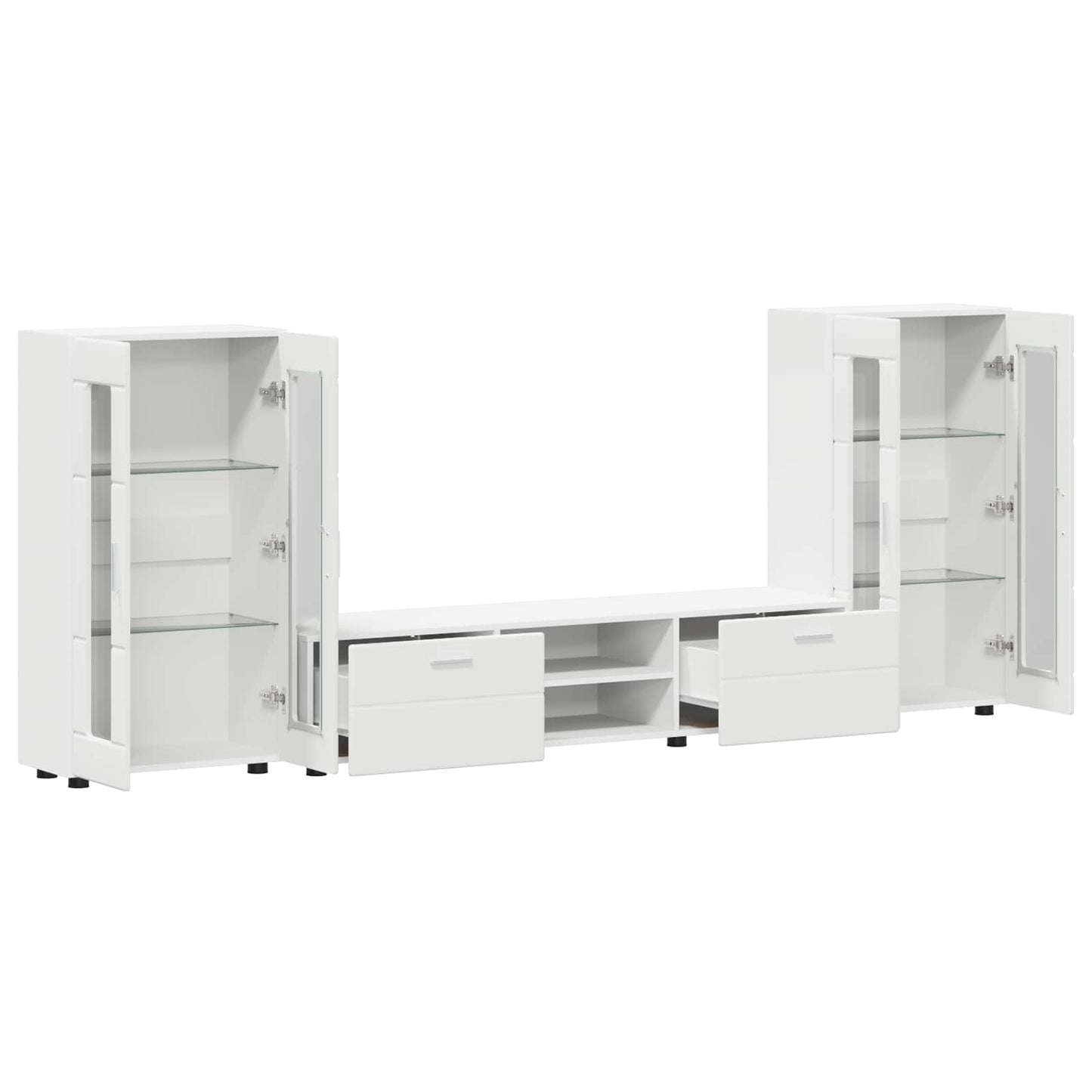 TV Cabinet Set with Drawer FLORIN 3 pcs White Engineered Wood