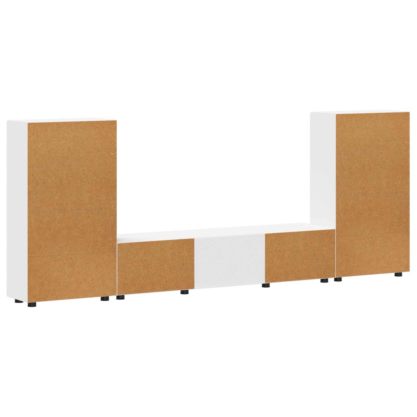 TV Cabinet Set with Drawer FLORIN 3 pcs White Engineered Wood
