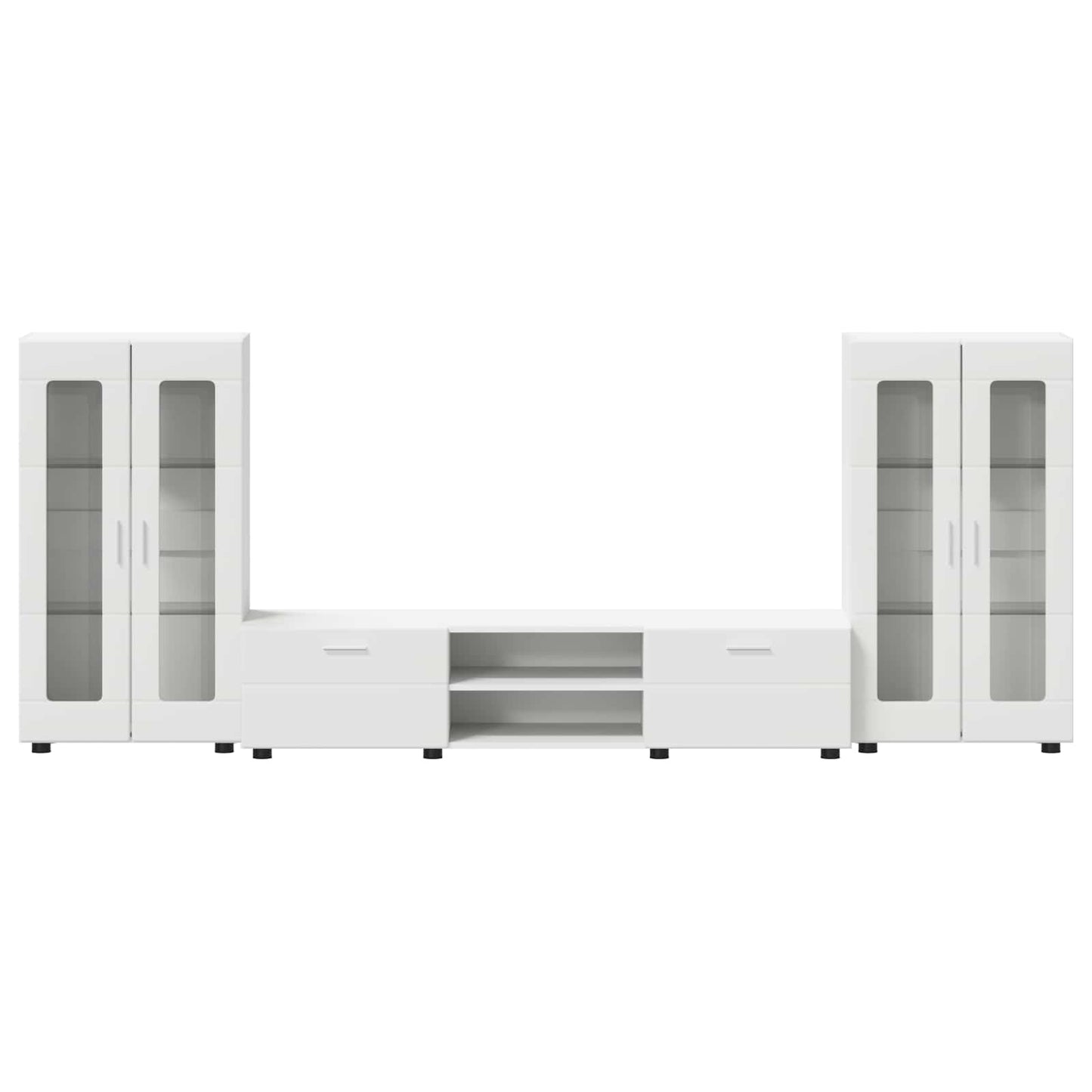 TV Cabinet Set with Drawer FLORIN 3 pcs White Engineered Wood