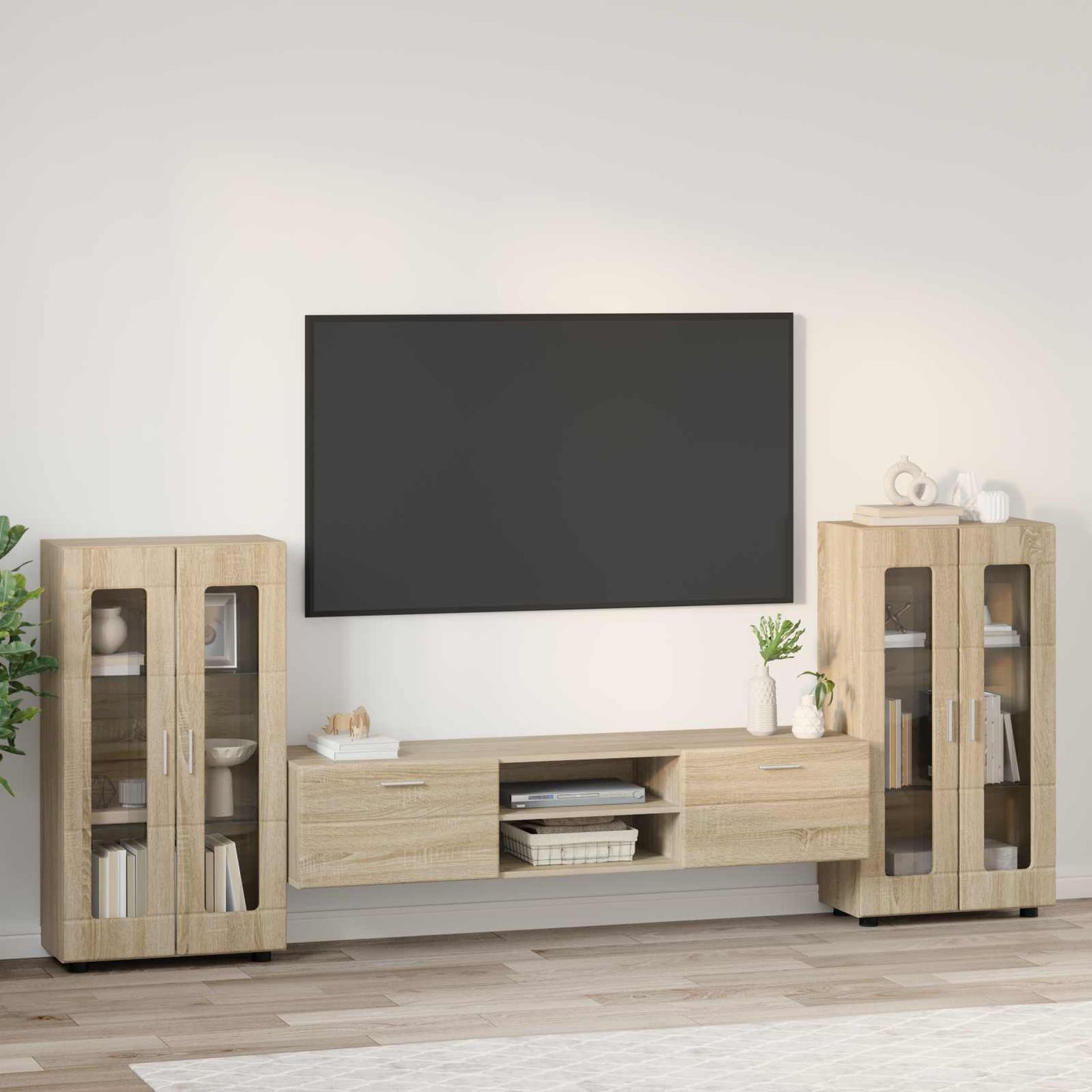TV Cabinet Set FLORIN 3 pcs Sonoma Oak Engineered Wood