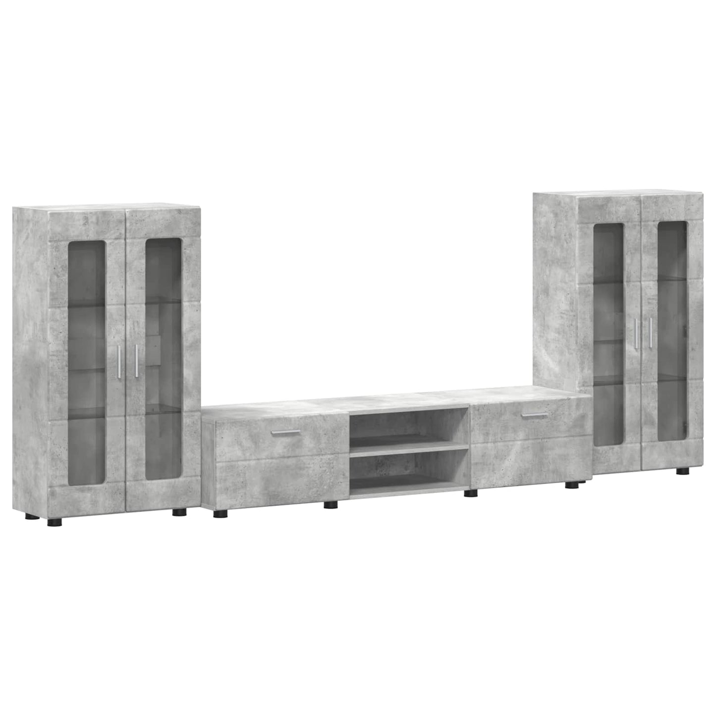 TV Cabinet Set FLORIN 3 pcs Concrete Grey Engineered Wood