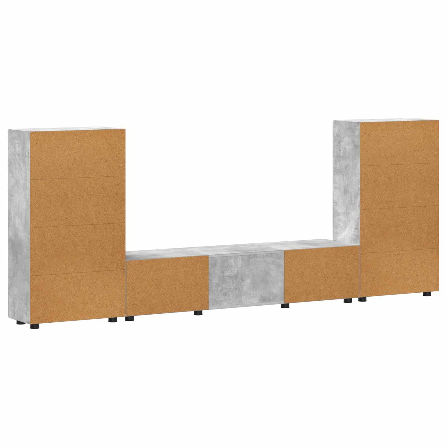 TV Cabinet Set FLORIN 3 pcs Concrete Grey Engineered Wood