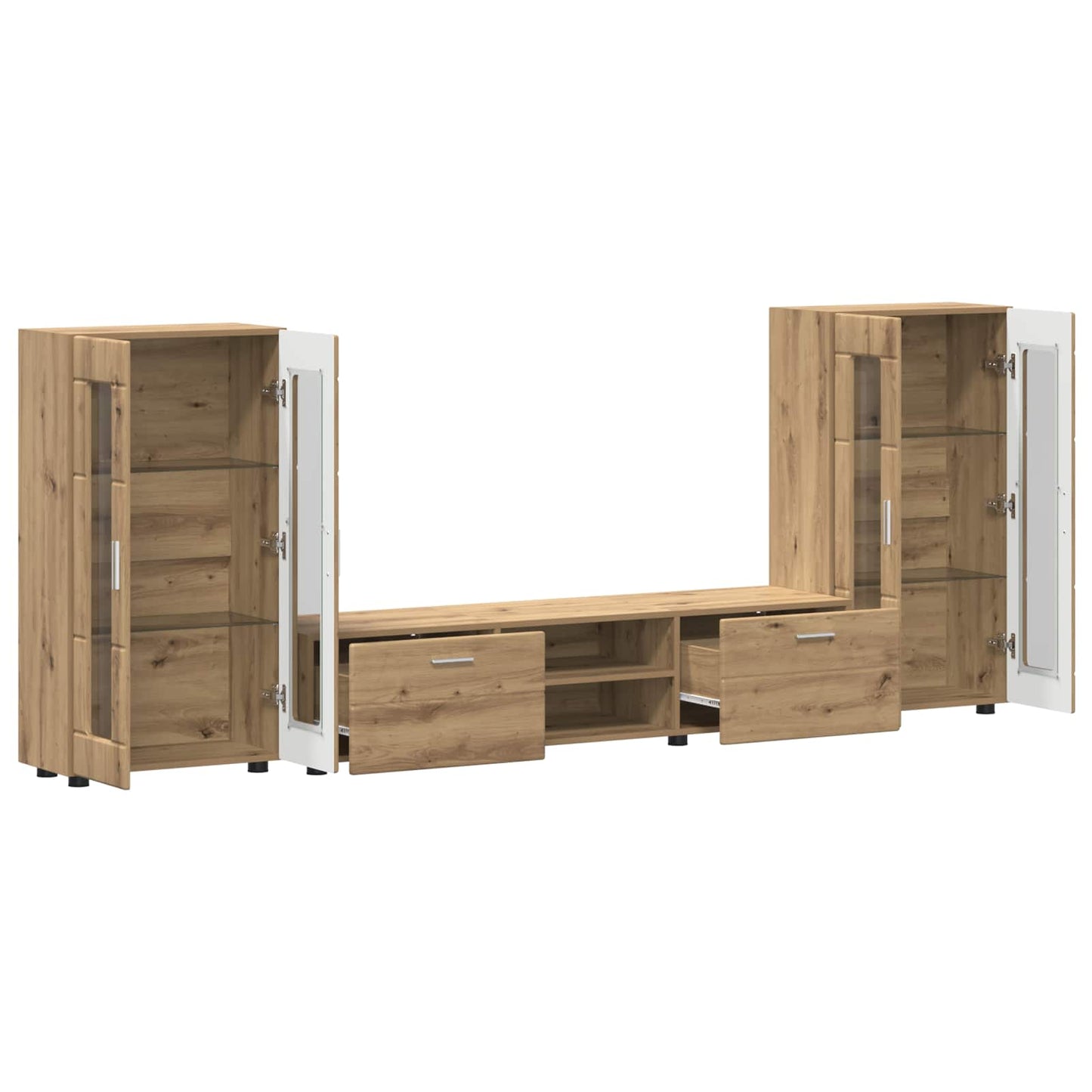 TV Cabinet Set FLORIN 3 pcs Artisan Oak Engineered Wood