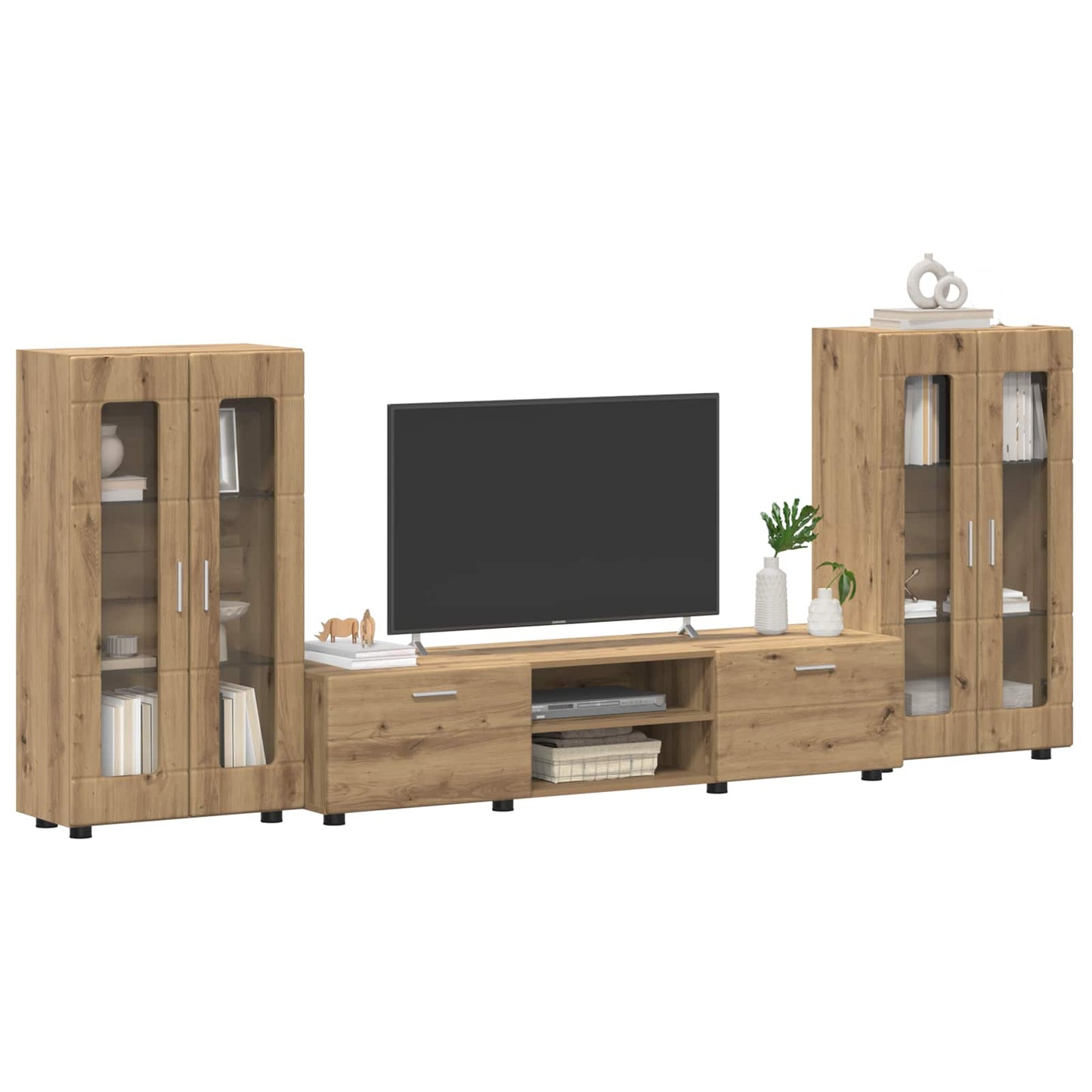 TV Cabinet Set FLORIN 3 pcs Artisan Oak Engineered Wood