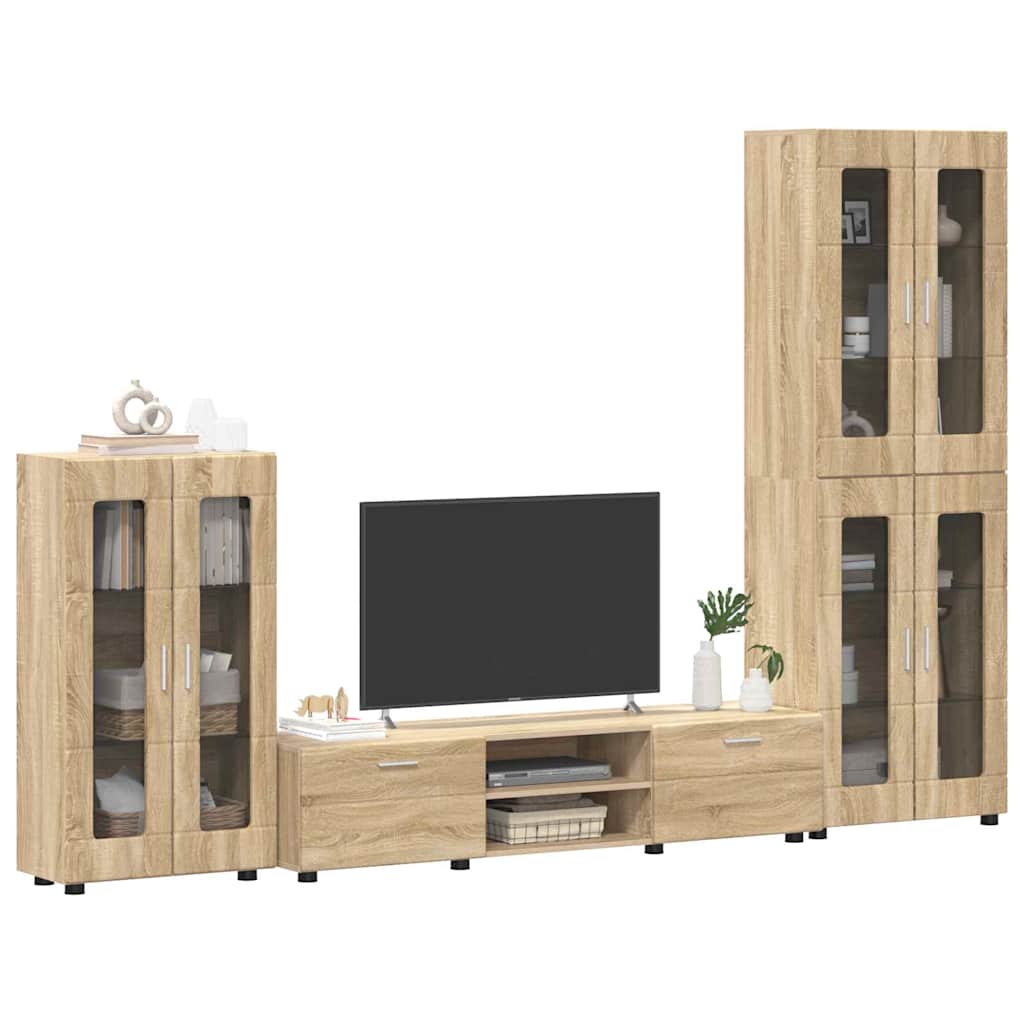 TV Cabinet Set FLORIN 3 pcs Sonoma Oak Engineered Wood