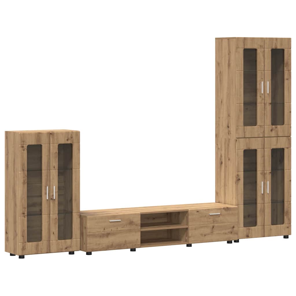 TV Cabinet Set FLORIN 3 pcs Artisan Oak Engineered Wood