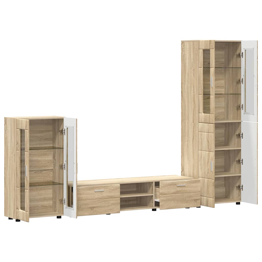 TV Cabinet Set FLORIN 3 pcs Sonoma Oak Engineered Wood