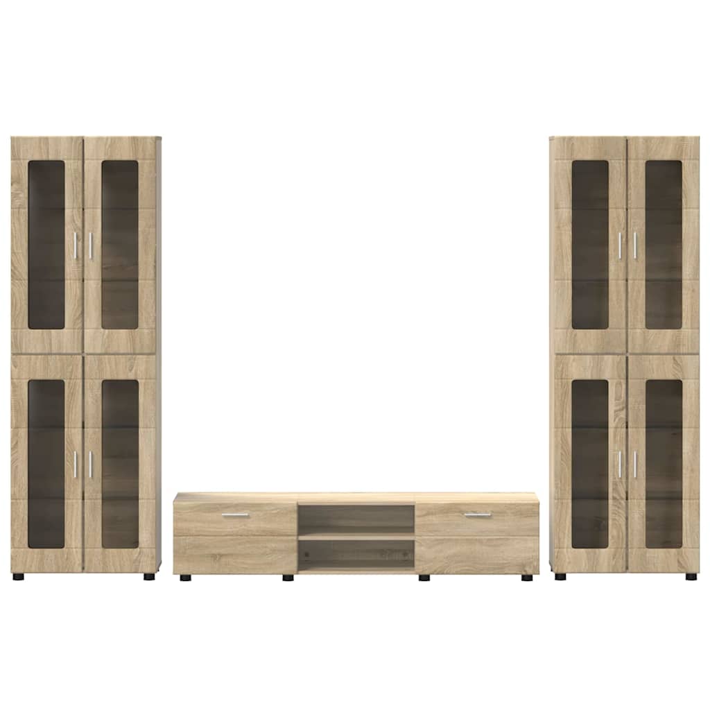 TV Cabinet Set FLORIN 3 pcs Sonoma Oak Engineered Wood