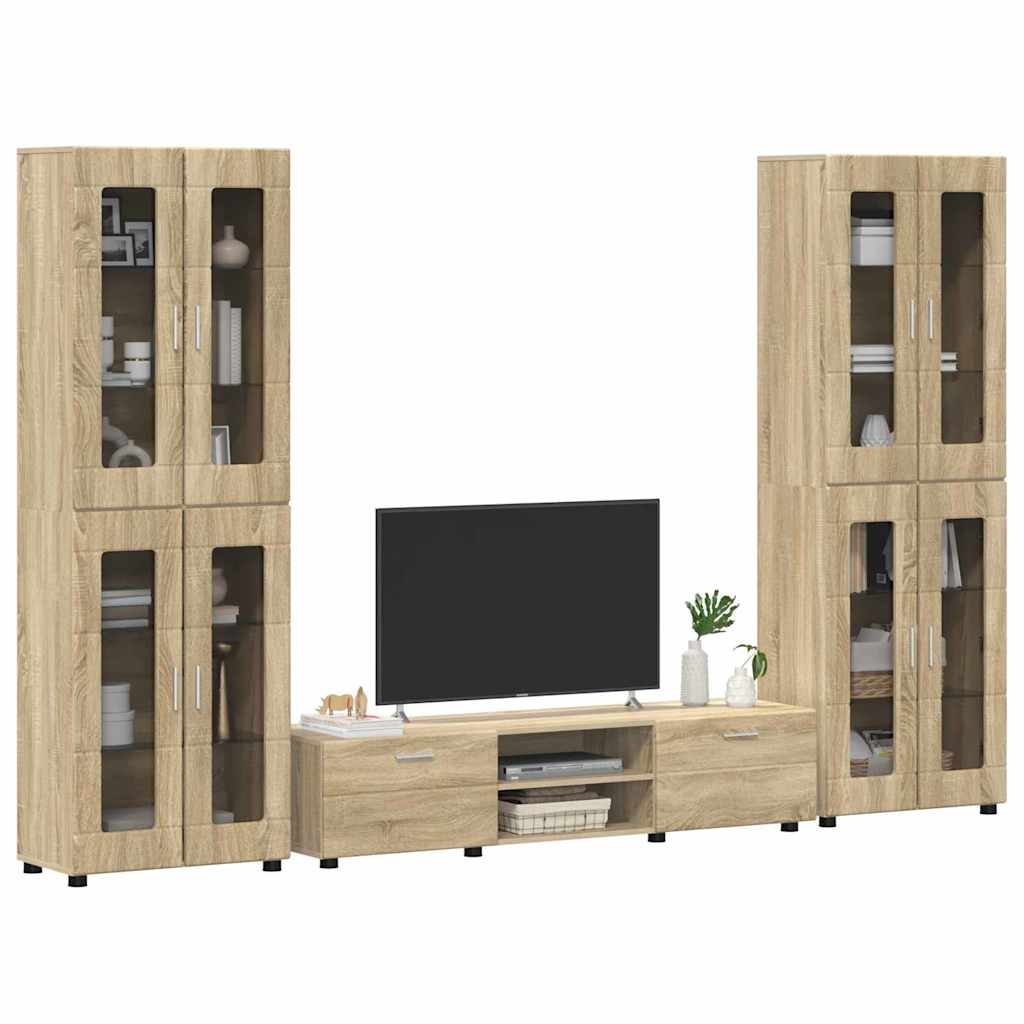 TV Cabinet Set FLORIN 3 pcs Sonoma Oak Engineered Wood