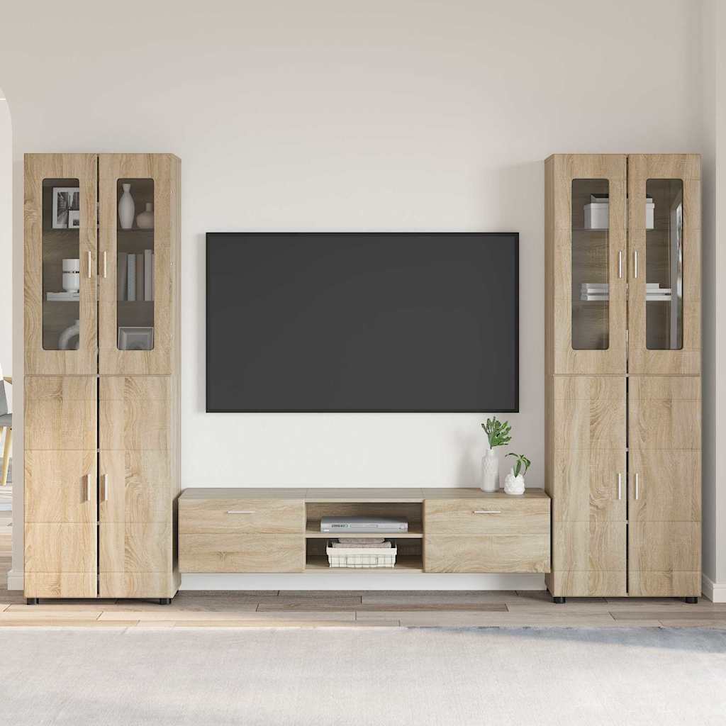 TV Cabinet Set FLORIN 3 pcs Sonoma Oak Engineered Wood