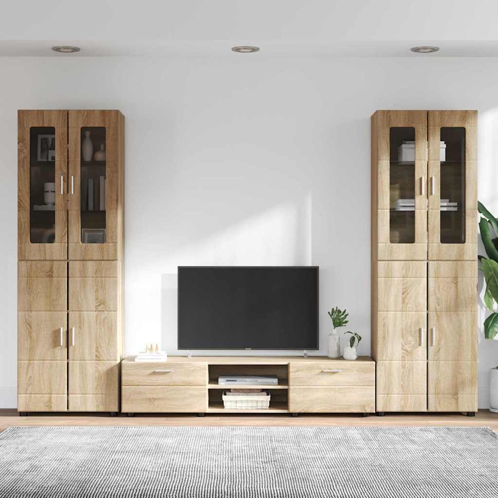TV Cabinet Set FLORIN 3 pcs Sonoma Oak Engineered Wood