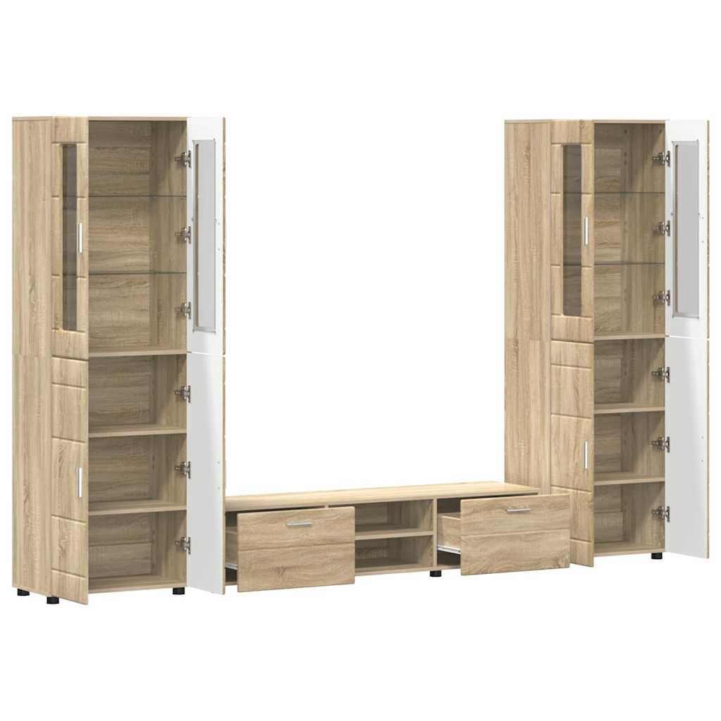 TV Cabinet Set FLORIN 3 pcs Sonoma Oak Engineered Wood