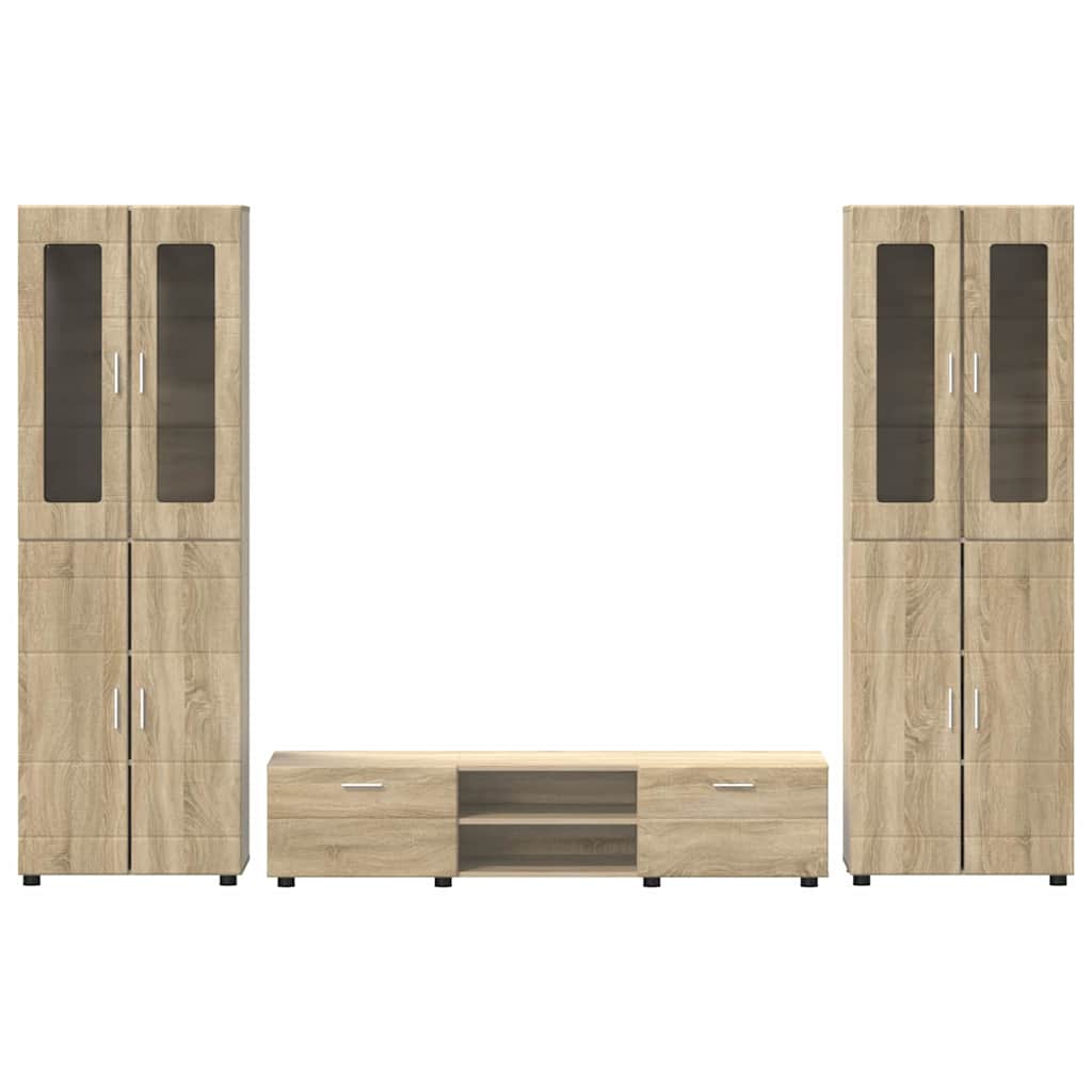 TV Cabinet Set FLORIN 3 pcs Sonoma Oak Engineered Wood