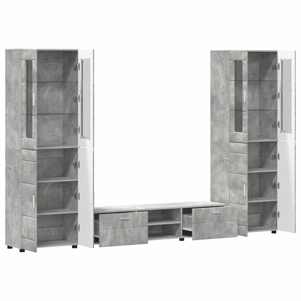 TV Cabinet Set FLORIN 3 pcs Concrete Grey Engineered Wood