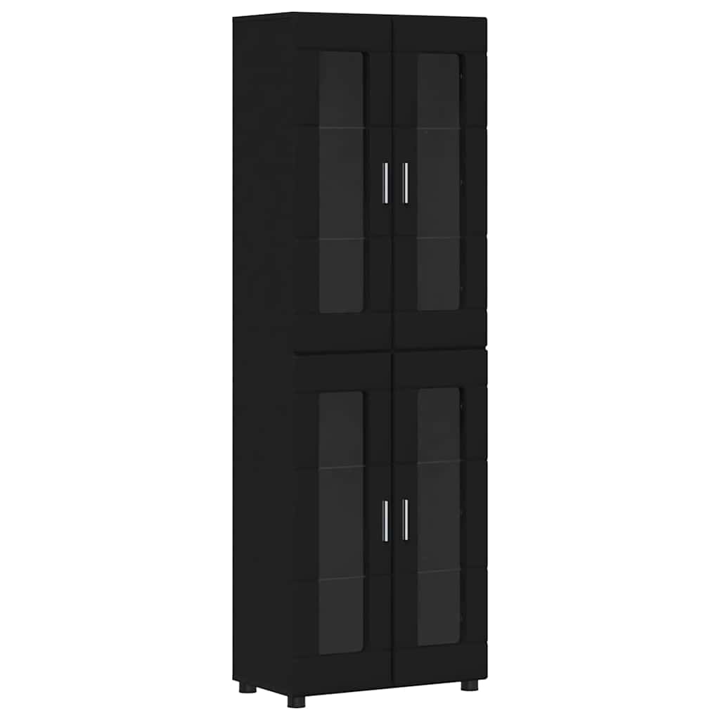 TV Cabinet Set with Drawer FLORIN 3 pcs Black Engineered Wood