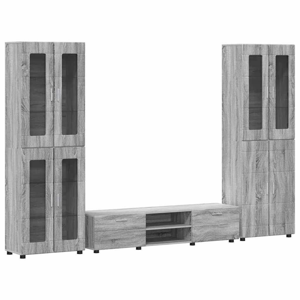 TV Cabinet Set FLORIN 3 pcs Grey Sonoma Engineered Wood