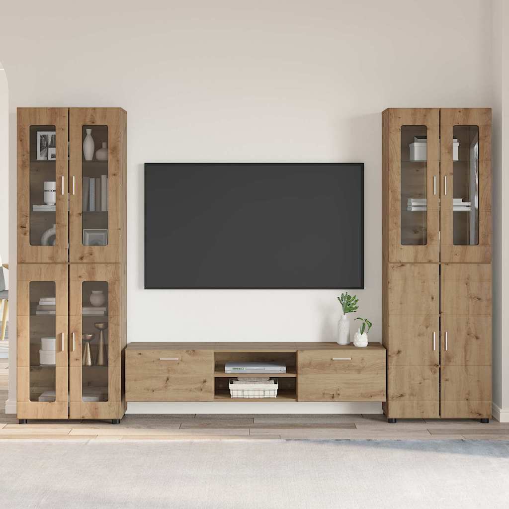 TV Cabinet Set FLORIN 3 pcs Artisan Oak Engineered Wood