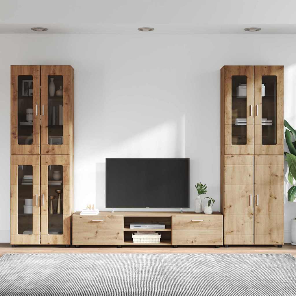TV Cabinet Set FLORIN 3 pcs Artisan Oak Engineered Wood
