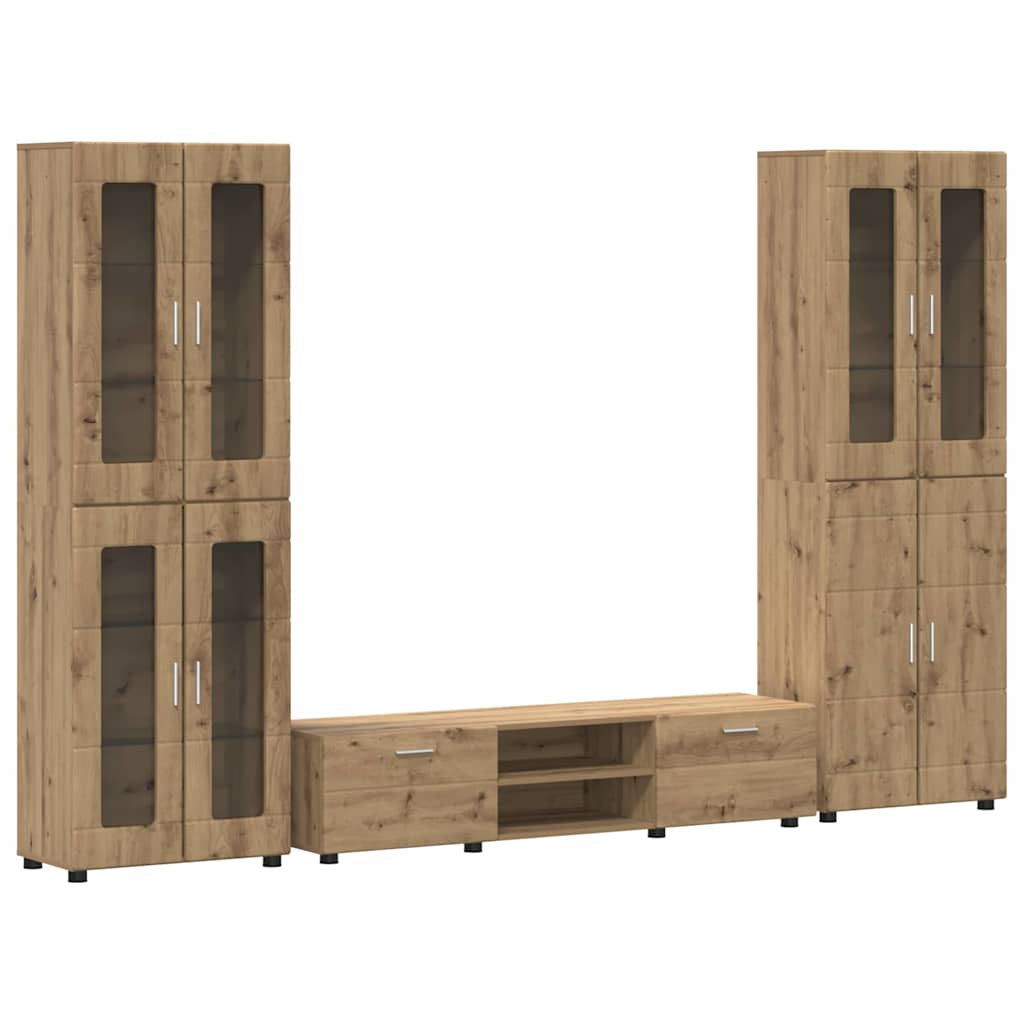 TV Cabinet Set FLORIN 3 pcs Artisan Oak Engineered Wood