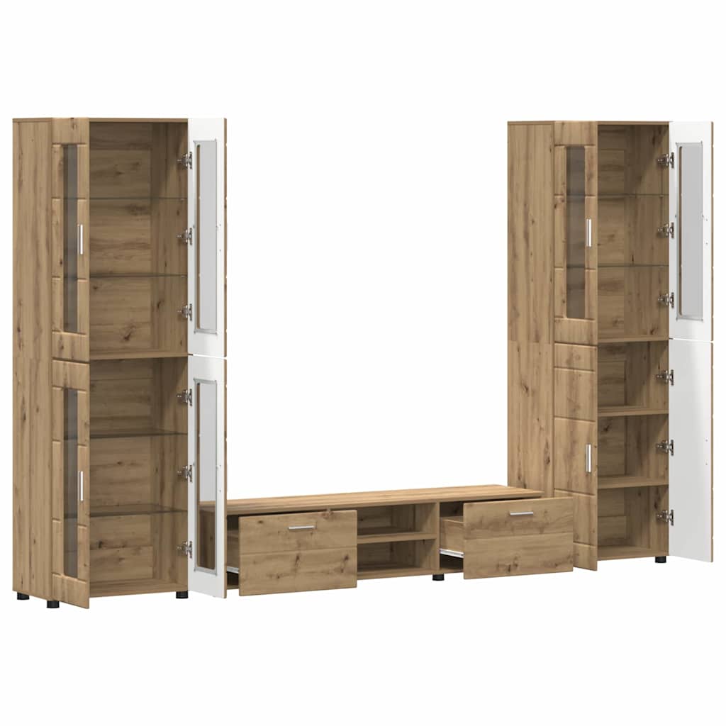 TV Cabinet Set FLORIN 3 pcs Artisan Oak Engineered Wood
