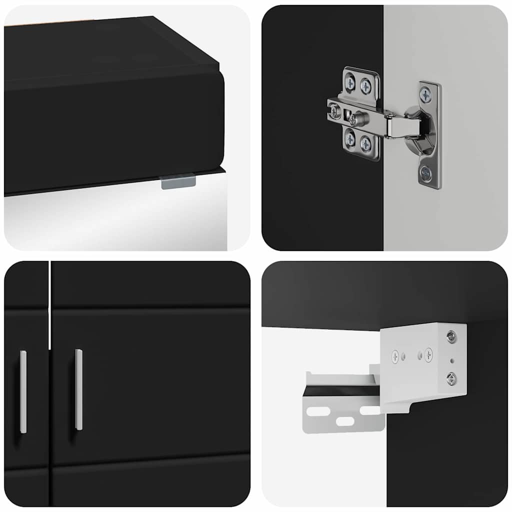 Bathroom Furniture Set TULUM 2 pcs Black 60 x 34 x 63 cm