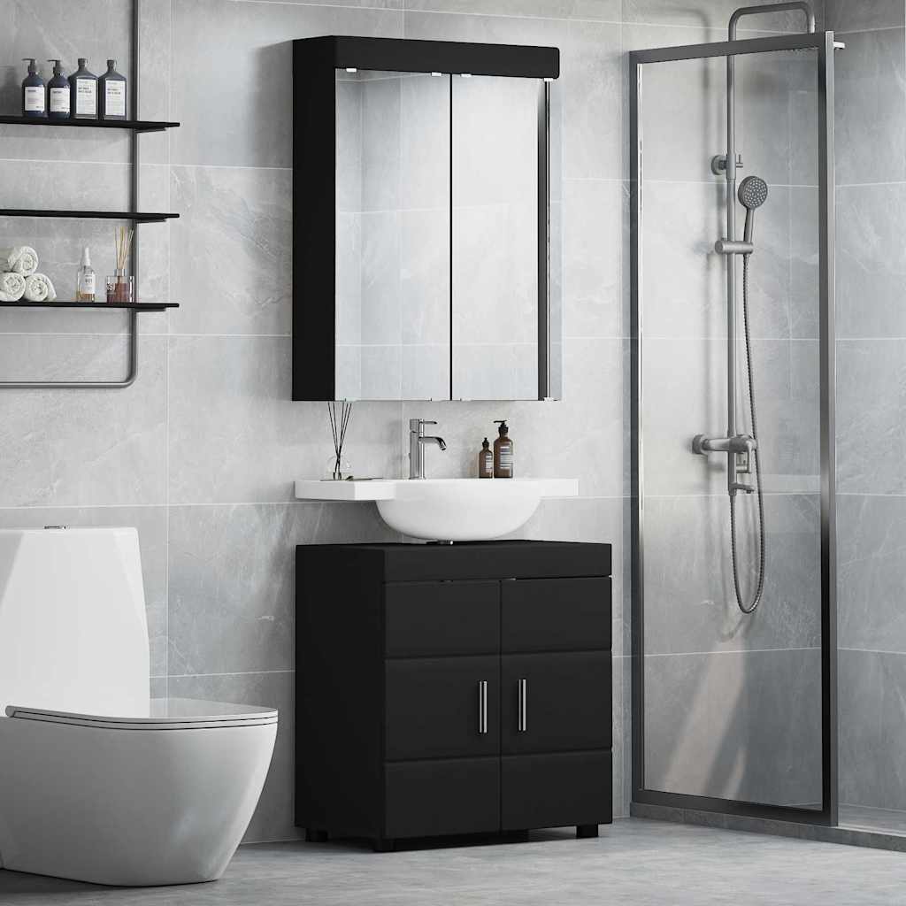 Bathroom Furniture Set TULUM 2 pcs Black 60 x 34 x 63 cm
