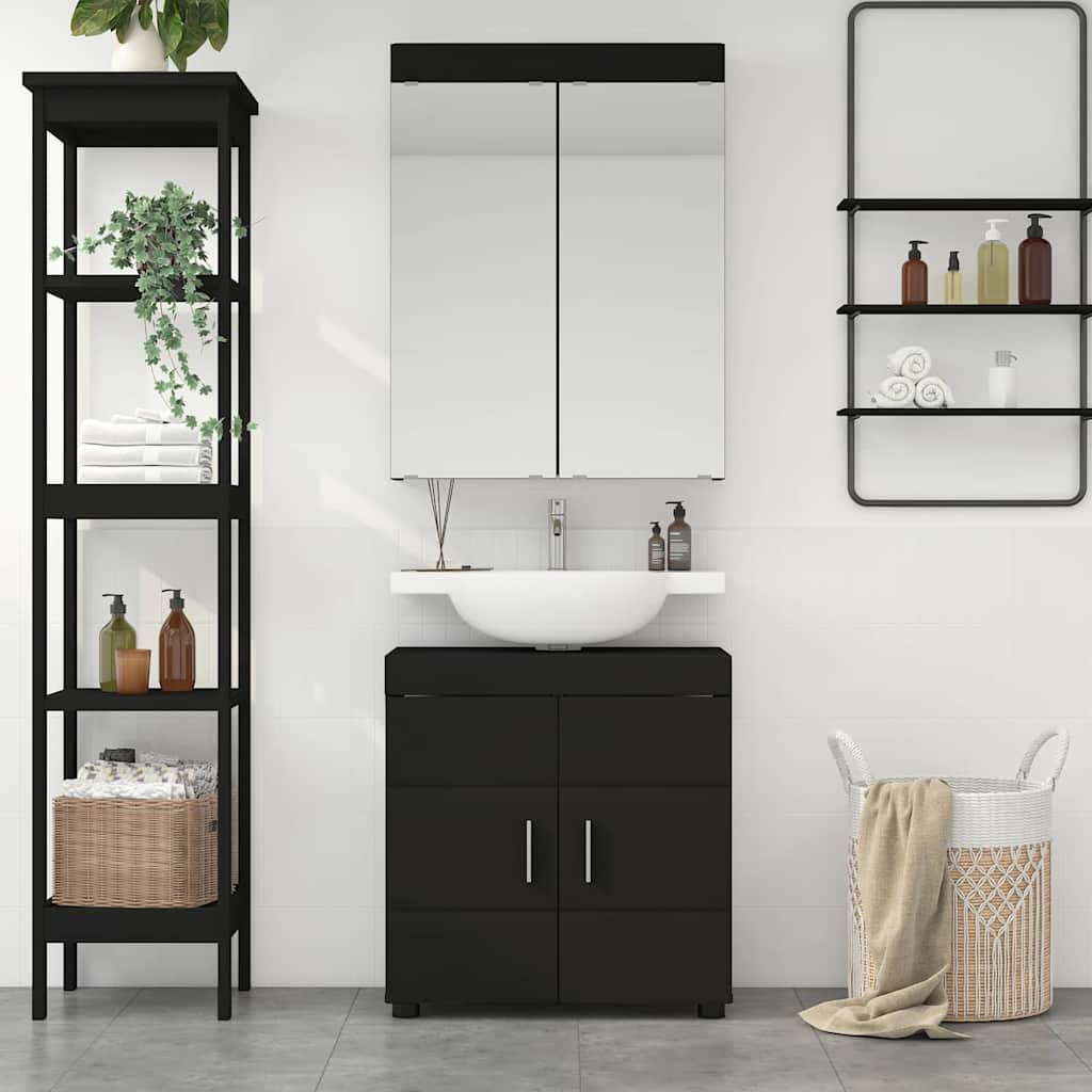 Bathroom Furniture Set TULUM 2 pcs Black 60 x 34 x 63 cm