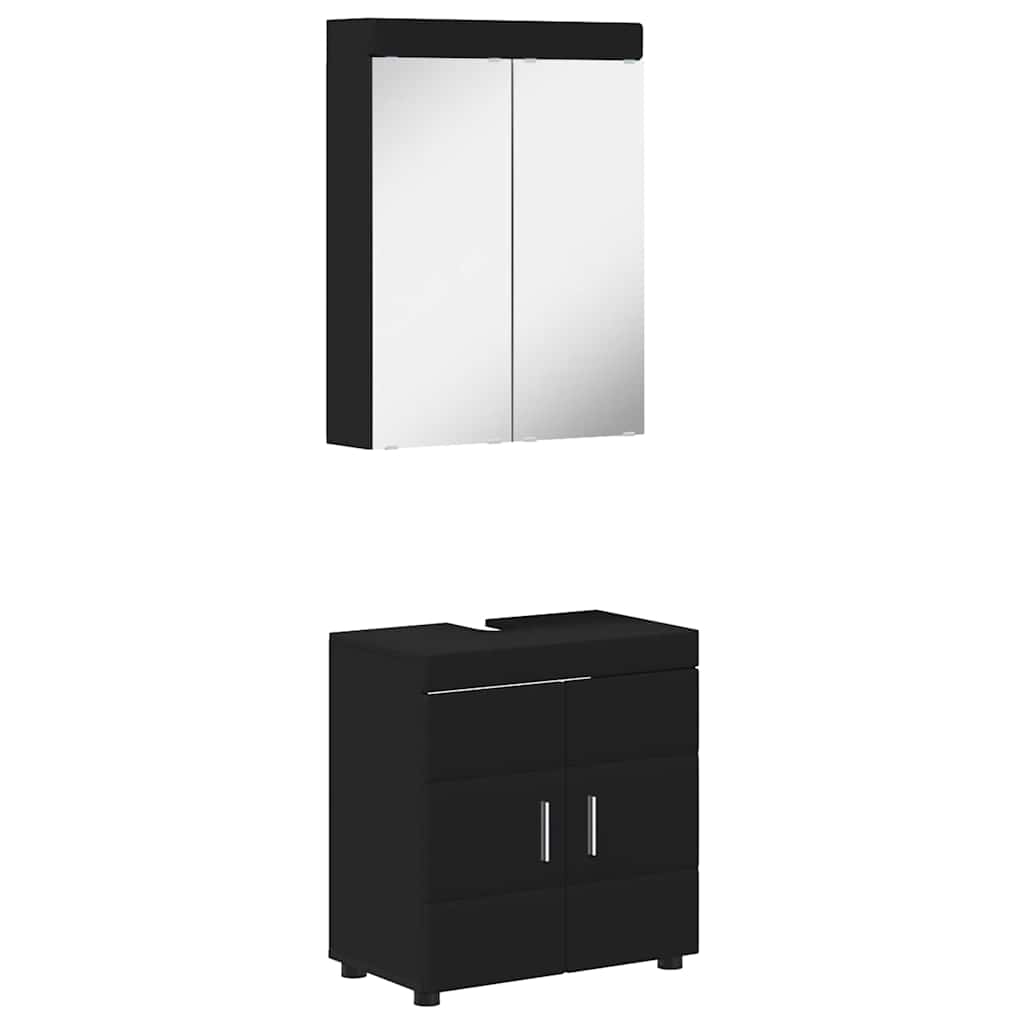 Bathroom Furniture Set TULUM 2 pcs Black 60 x 34 x 63 cm