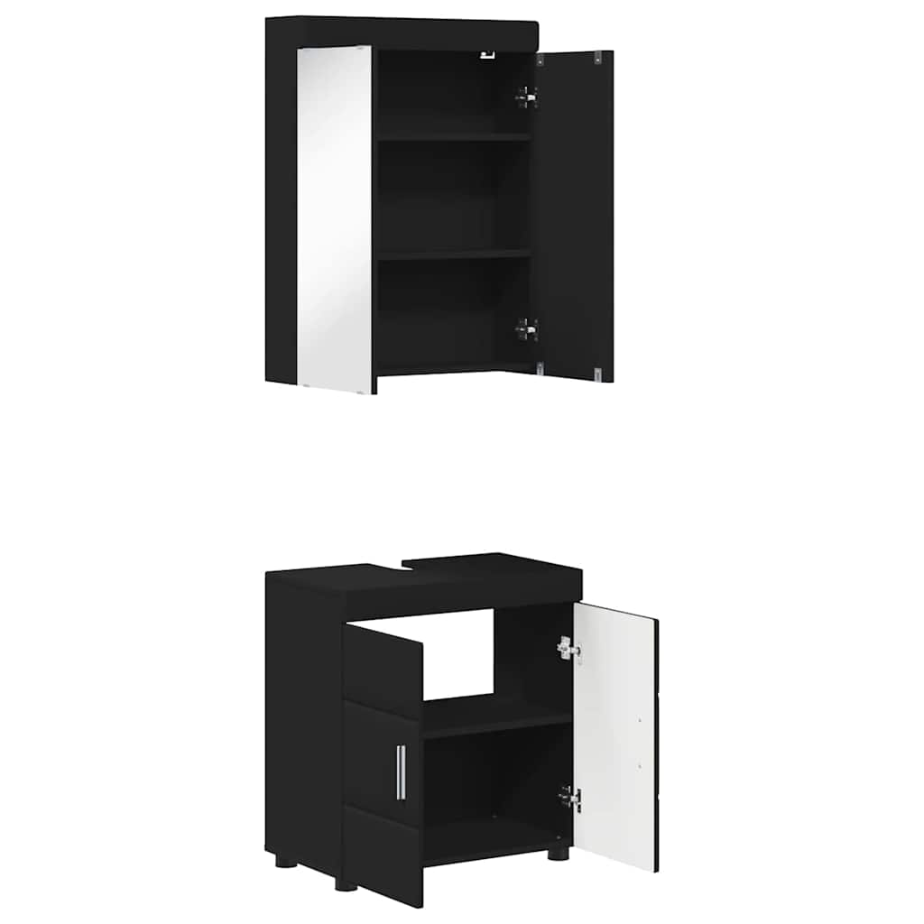 Bathroom Furniture Set TULUM 2 pcs Black 60 x 34 x 63 cm