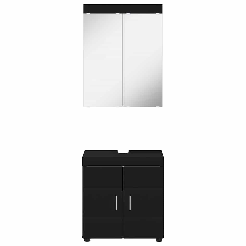 Bathroom Furniture Set TULUM 2 pcs Black 60 x 34 x 63 cm