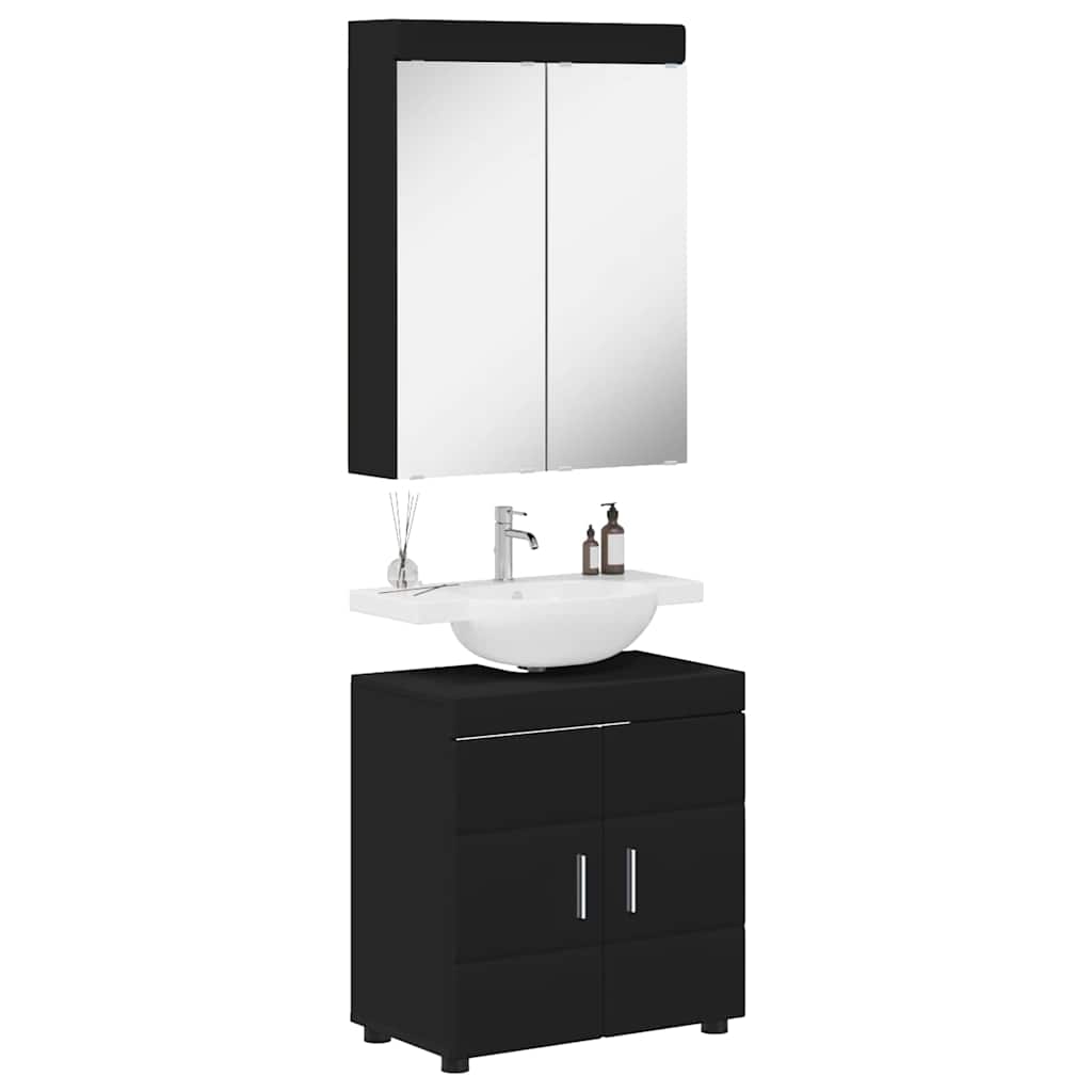 Bathroom Furniture Set TULUM 2 pcs Black 60 x 34 x 63 cm