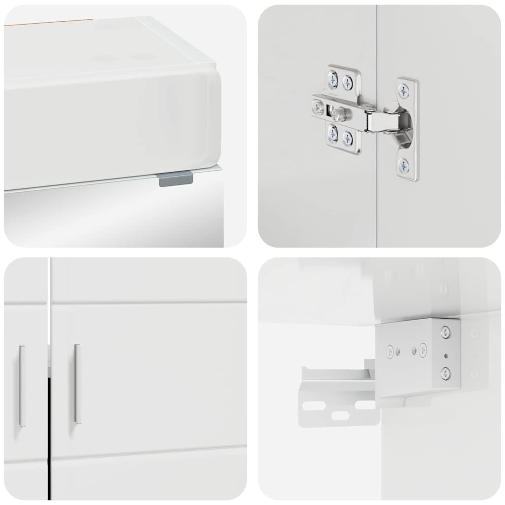 Bathroom Furniture Set TULUM 2 pcs High Gloss White