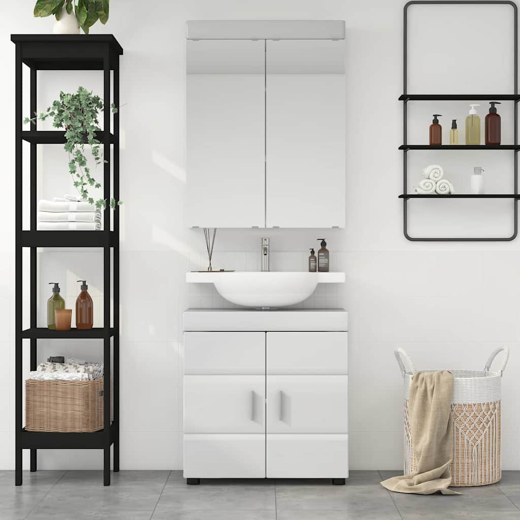 Bathroom Furniture Set TULUM 2 pcs High Gloss White