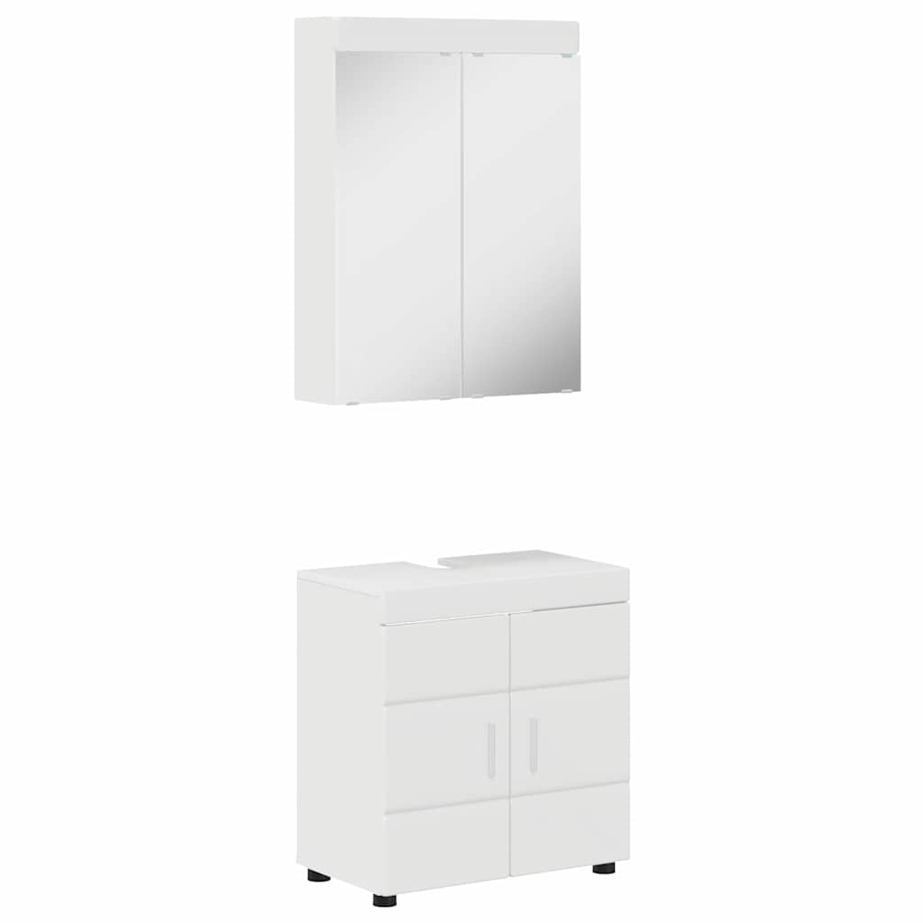 Bathroom Furniture Set TULUM 2 pcs High Gloss White