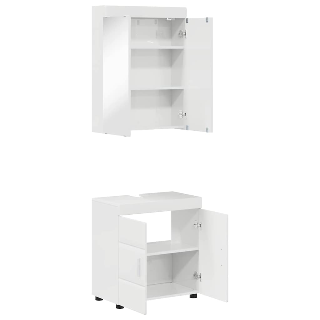 Bathroom Furniture Set TULUM 2 pcs High Gloss White