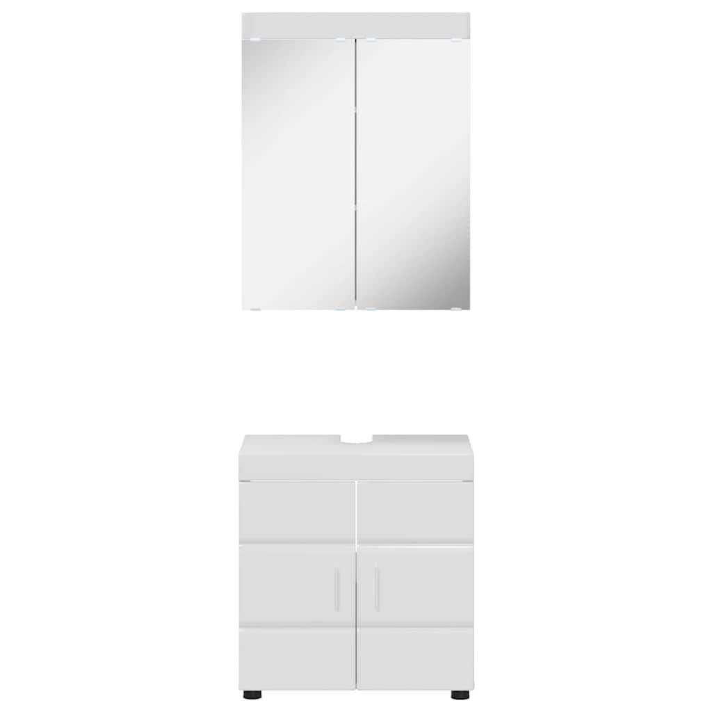 Bathroom Furniture Set TULUM 2 pcs High Gloss White