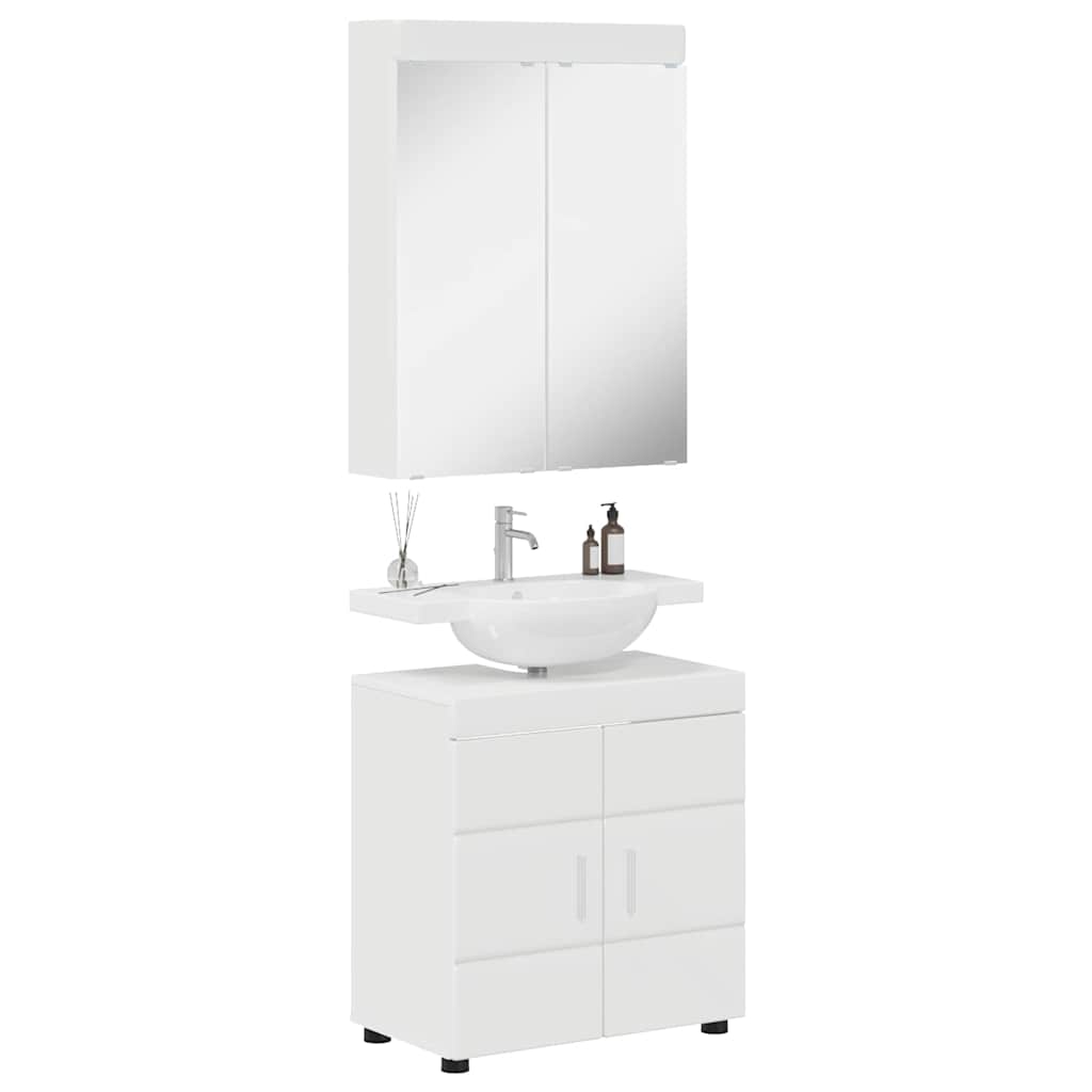 Bathroom Furniture Set TULUM 2 pcs High Gloss White