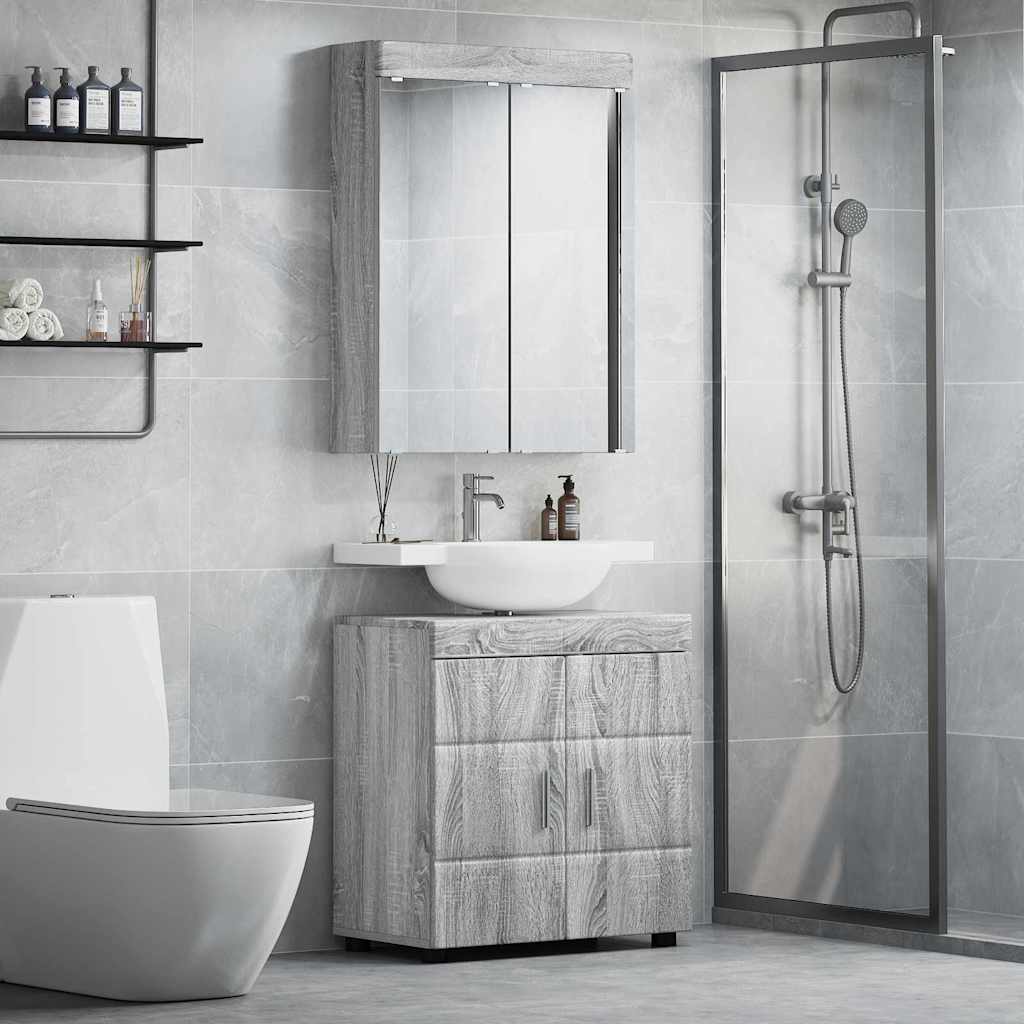 Bathroom Furniture Set TULUM 2 pcs Grey Sonoma 60 x 34 x 63 cm